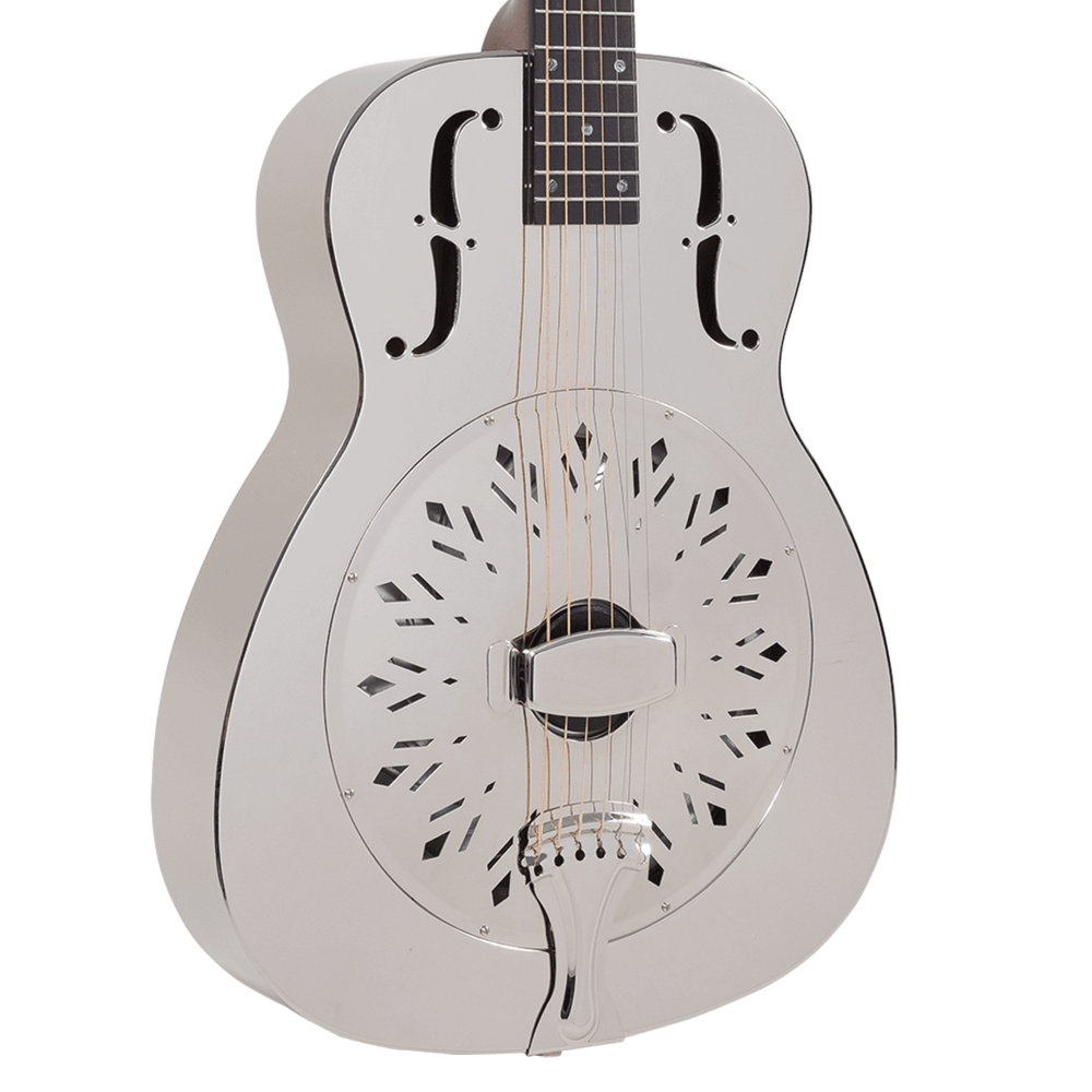 Recording King RM-998-D Style-O Bell Brass Body Resonator Guitar in Nickel