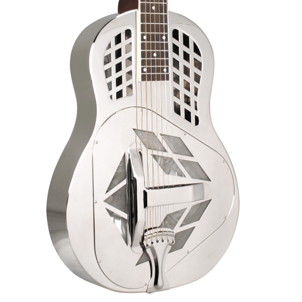 Recording King RM-991-S Bell Brass Body Tricone Squareneck Resonator Guitar in Nickel