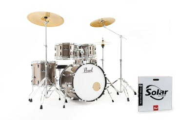 Pearl Roadshow 5 piece kit (10 x 7 Tom, 12 x 8 Tom, 14 x 14 Floor Tom, 20 x 16 Bass drum, 14 x 5 Snare) in Bronze Metallic