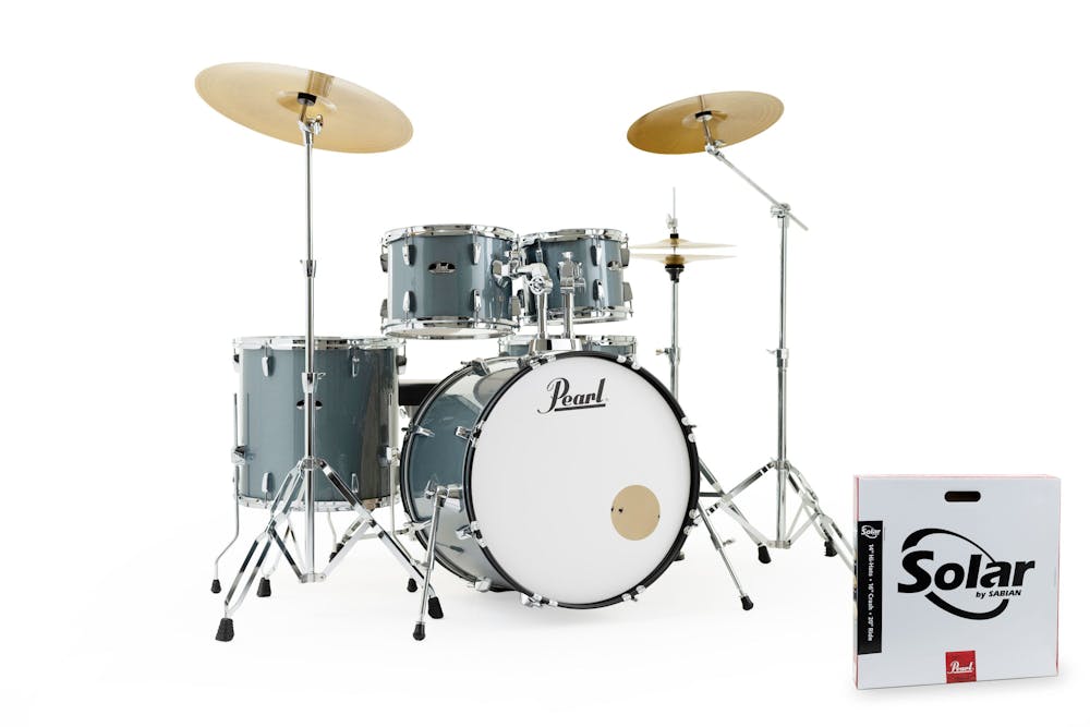 Pearl Roadshow 5 piece kit (10 x 8 Tom, 12 x 9 Tom, 16 x 16 Floor tom, 22 x 16 Bass drum, 14 x 5.5 Snare) in Charcoal Metallic