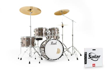 Pearl Roadshow 5 piece kit (10 x 7 Tom, 12 x 8 Tom, 14 x 10 Floor tom, 18 x 12 Bass drum, 13 x 5 Snare) in Bronze Metallic