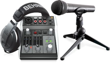 Behringer Complete PODCASTUDIO 2 Bundle with USB Mixer, Microphone, Headphones and More