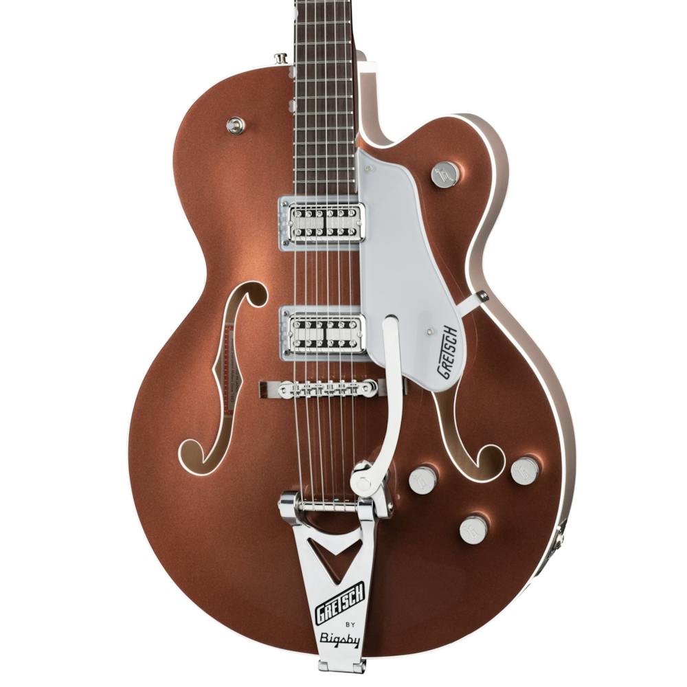 Gretsch G6118T Players Edition Anniversary In Two-Tone Copper Metallic and Sahara Metallic