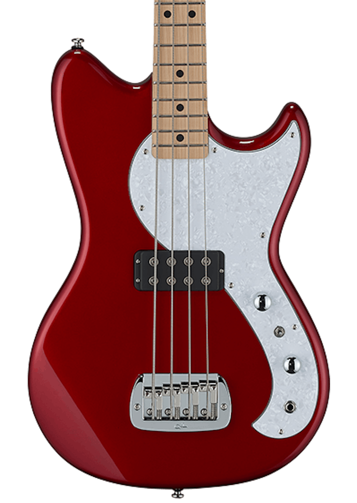 G&L Tribute Fallout Short-Scale Bass Guitar in Candy Apple Red