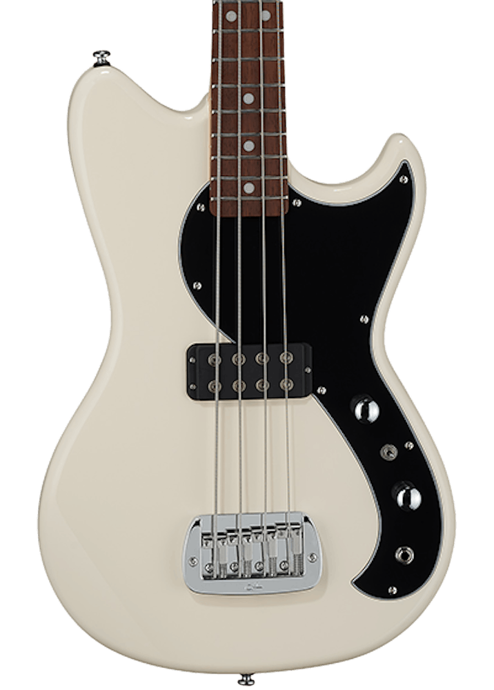 G&L Tribute Fallout Short-Scale Bass Guitar in Olympic White