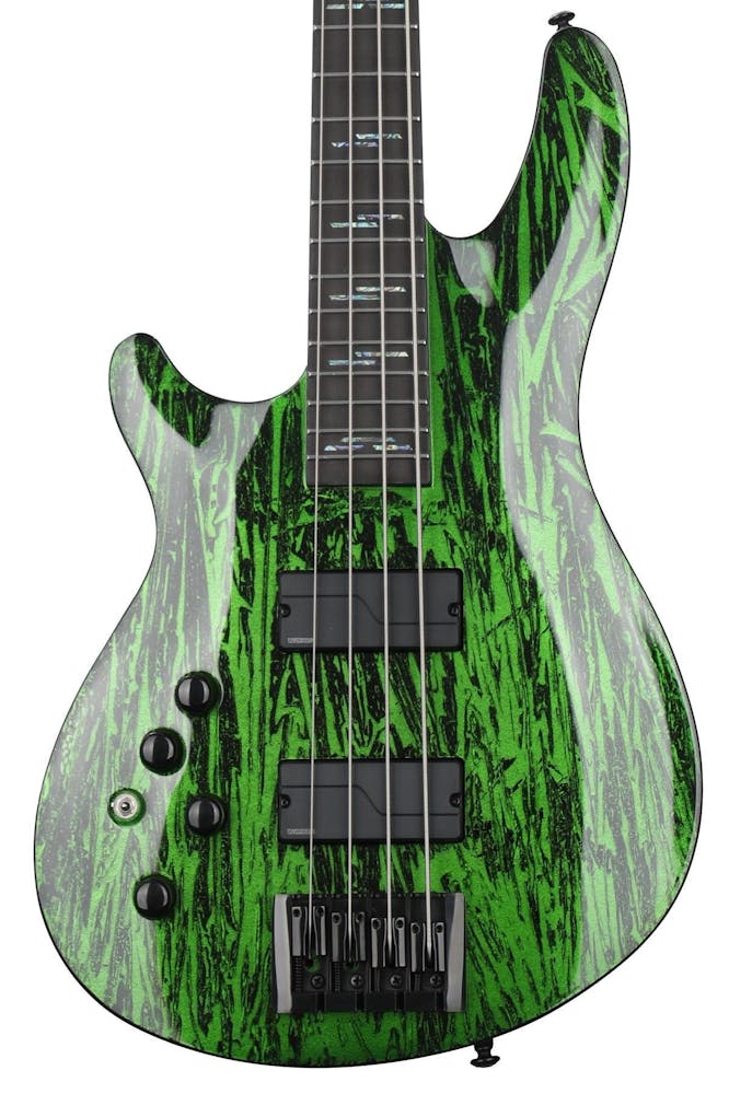 Schecter C-5 Left Handed Bass in Silver Mountain Toxic Venom