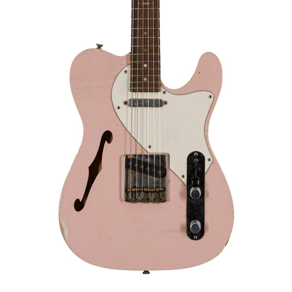 Hansen Guitars T-Style Thinline Light Relic Electric Guitar in Shell Pink