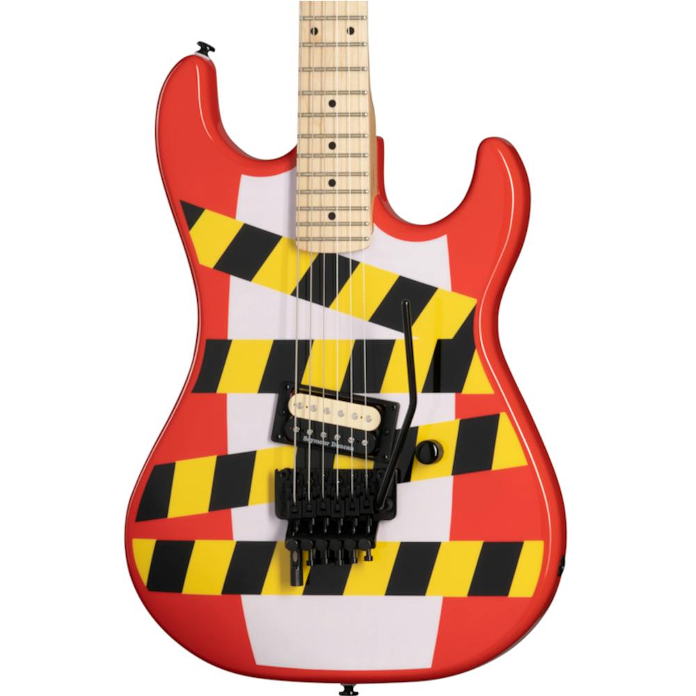 Kramer Custom Graphics "Danger Zone" Baretta Electric Guitar in Warning Tape on White Red