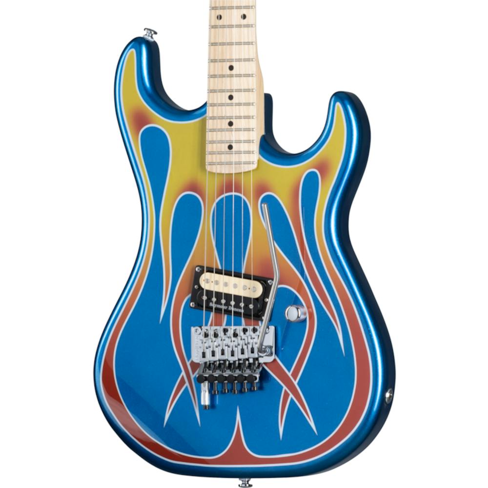 Kramer Custom Graphics "Hot Rod" Baretta Electric Guitar in Blue Sparkle with Flames