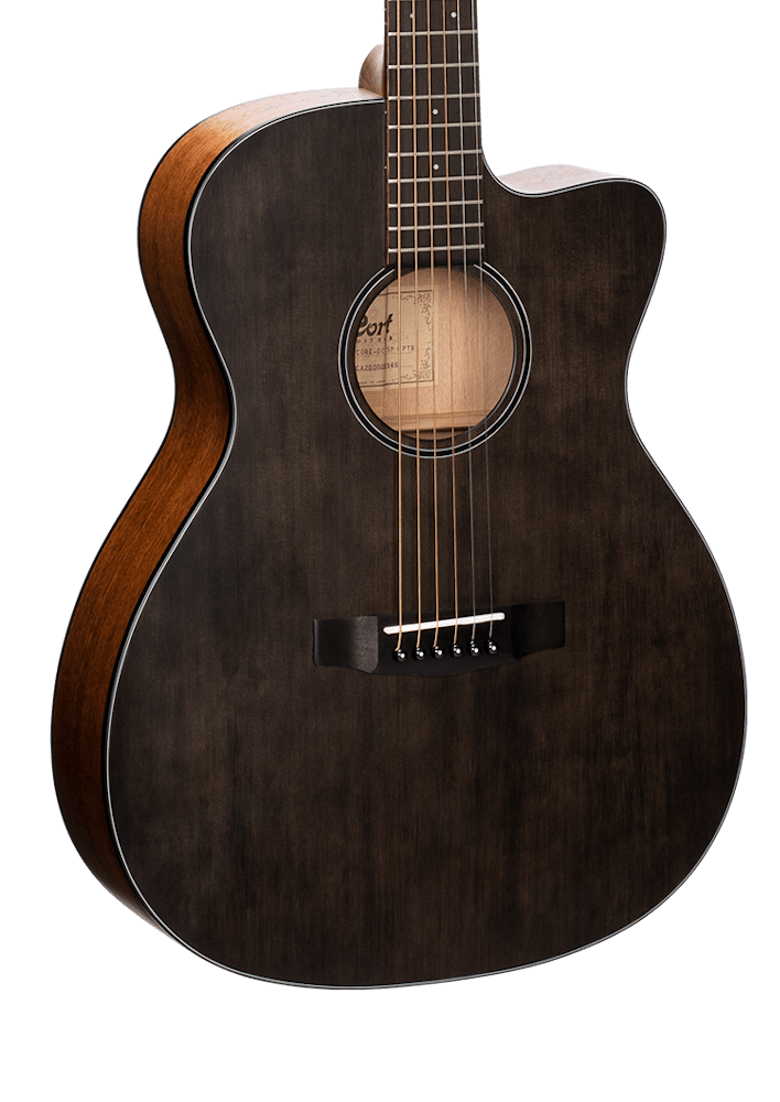 Cort Core Spruce Open Pore Acoustic Guitar in Trans Black