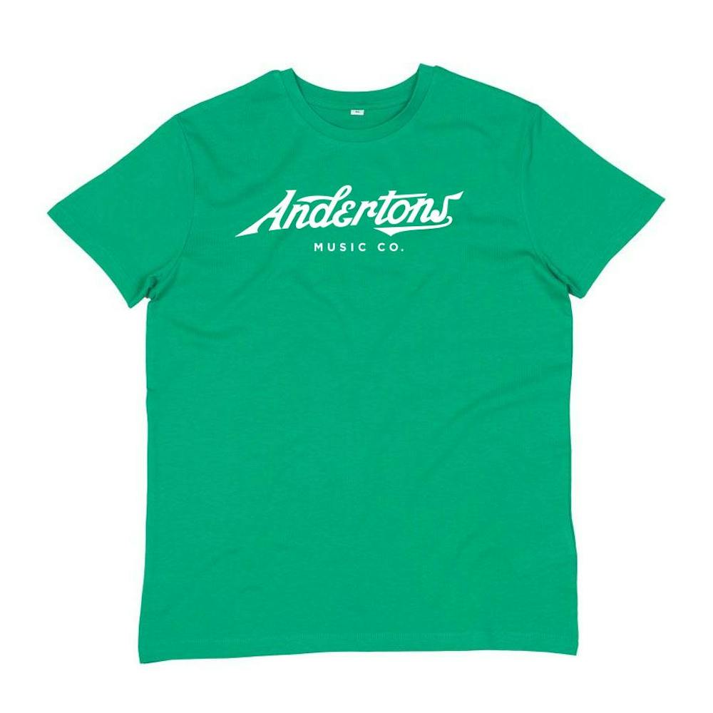 Andertons Classic Script Logo T-Shirt in Kelly Green
