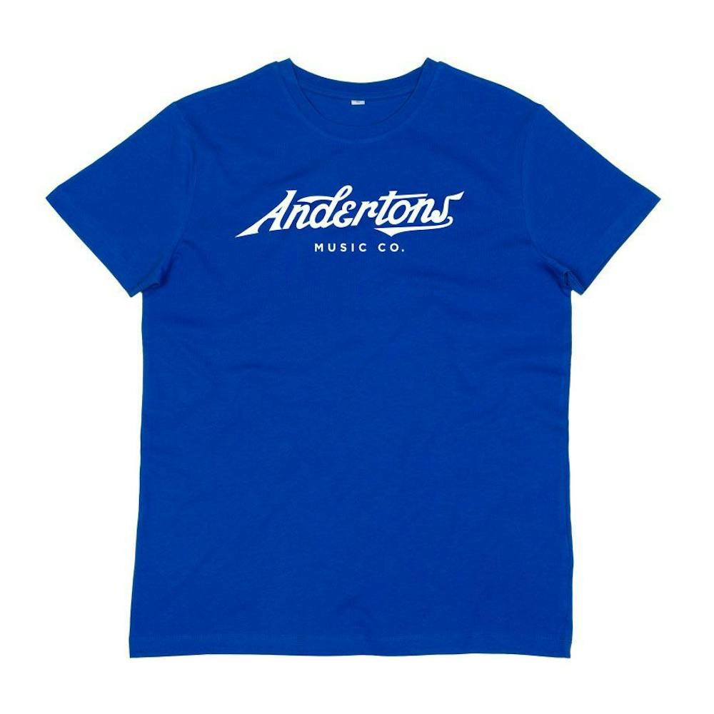Andertons Classic Script Logo T-Shirt in Royal Blue
