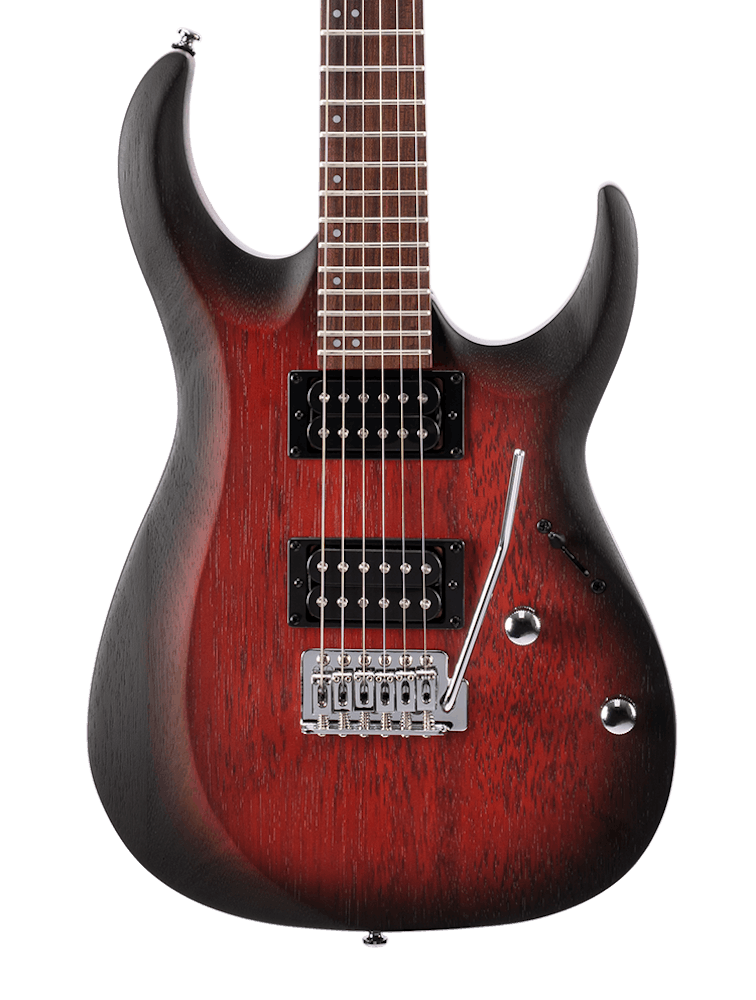 Cort X100 Electric Guitar Open Pore in Black Cherry Burst