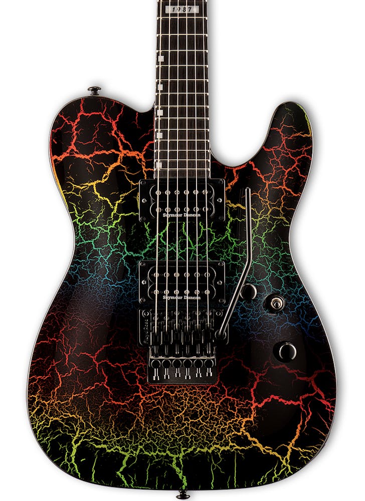 ESP LTD Eclipse '87 Series Electric Guitar in Rainbow Crackle