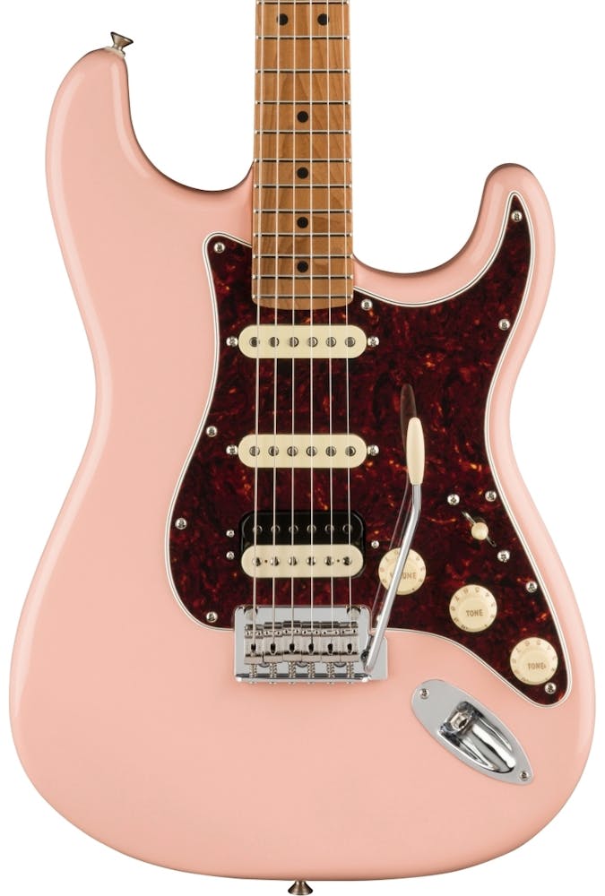 Fender Limited Edition Player Stratocaster HSS Electric Guitar in Shell Pink with Roasted Maple Neck