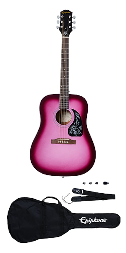 Epiphone Starling Dreadnought Acoustic Player Pack in Hot Pink
