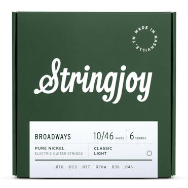 Stringjoy Broadways Classic Light 10-46 Pure Nickel Electric Guitar Strings