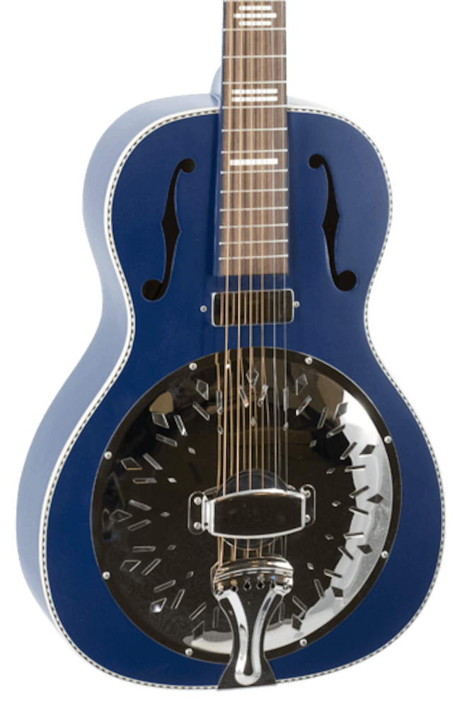 Recording King R2-E Dirty 30s Minnie Bucker Electric Resonator Guitar in Matte Blue