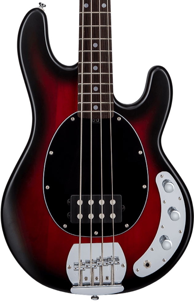 Sterling by Music Man StingRay Ray4 Bass in Ruby Red Burst Satin