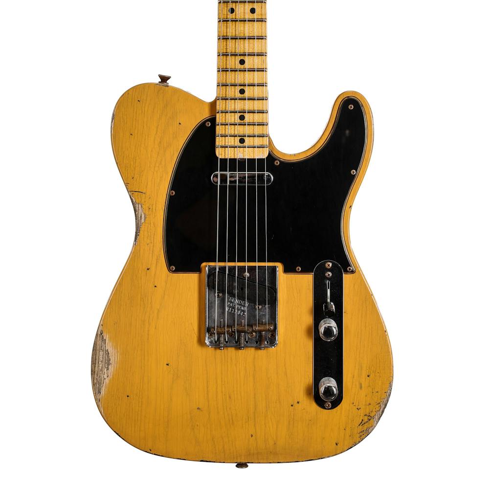 Fender Custom Shop '52 Telecaster Electric Guitar in Butterscotch Blonde Relic
