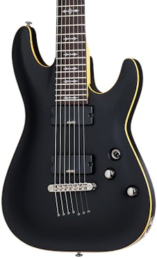 Schecter Demon-7 Electric Guitar in Aged Black Satin