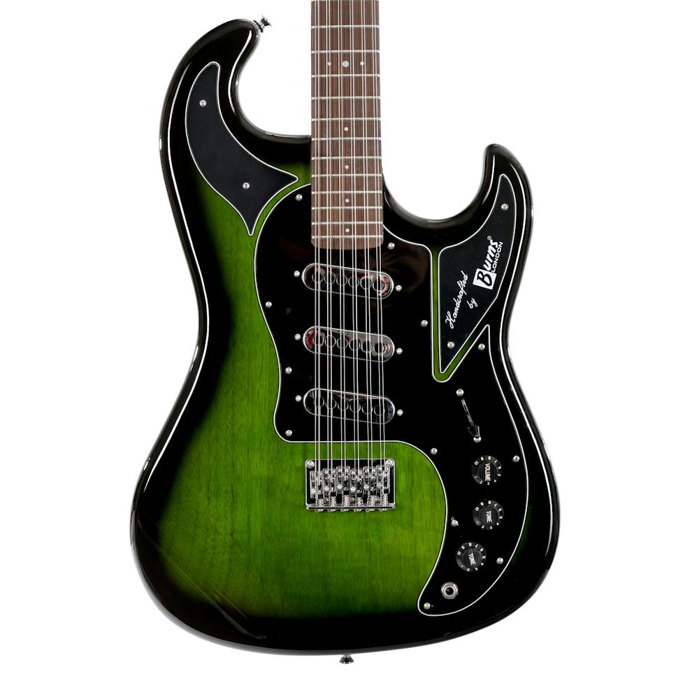 Burns Double Six 12-String Electric Guitar in Green Burst with Rosewood Fingerboard