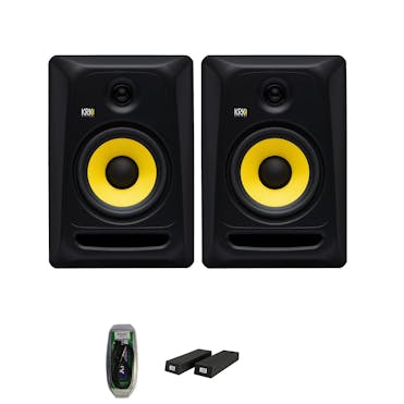 KRK Classic - 7" Studio Monitor Bundle with Cables and Isolation Pads