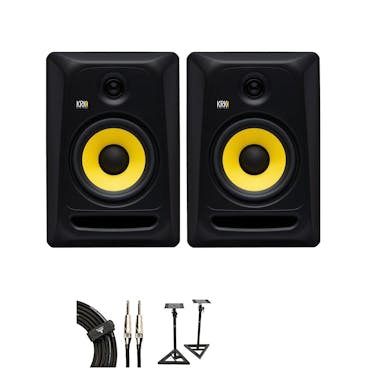 KRK Classic - 7" Studio Monitor Bundle with Cables and Stands