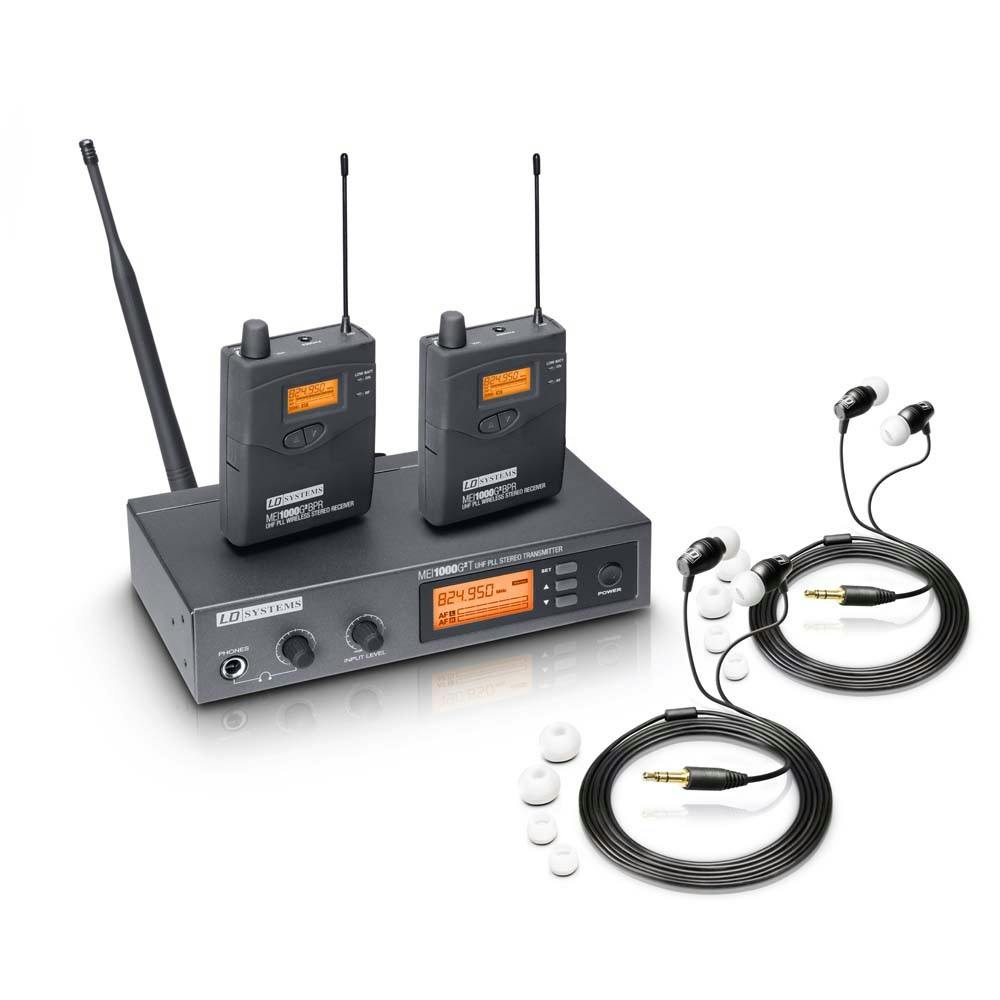 LD Systems MEI 1000 G2 BUNDLE Wireless In-Ear Monitoring System with 2 x Belt Pack and 2 x In-Ear Headset