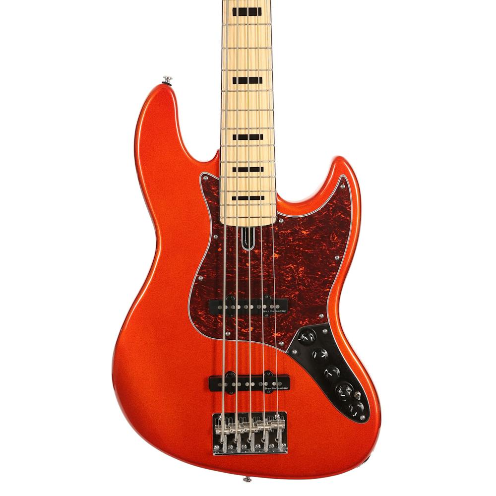 Sire Version 2 Updated Marcus Miller V7 Vintage Swamp Ash 5-String Bass Guitar in Bright Metallic Red