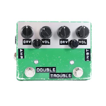 Shin's Music Double Trouble Drive Pedal in Green Aged