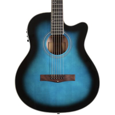 EastCoast G1CE Grand Auditorium Cutaway Electro Acoustic Guitar in Blue Burst