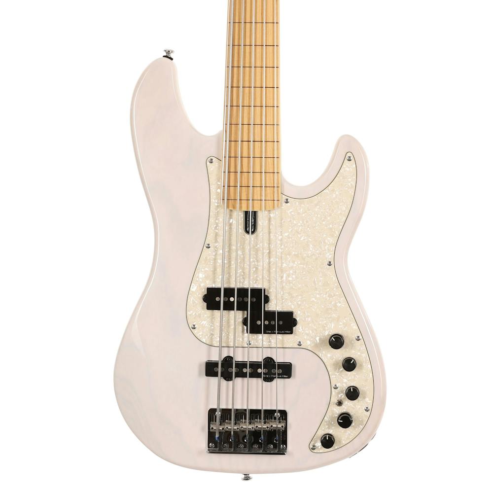 Sire Version 2 Updated Marcus Miller P7 Swamp Ash 5-String Fretless Bass Guitar in White Blonde