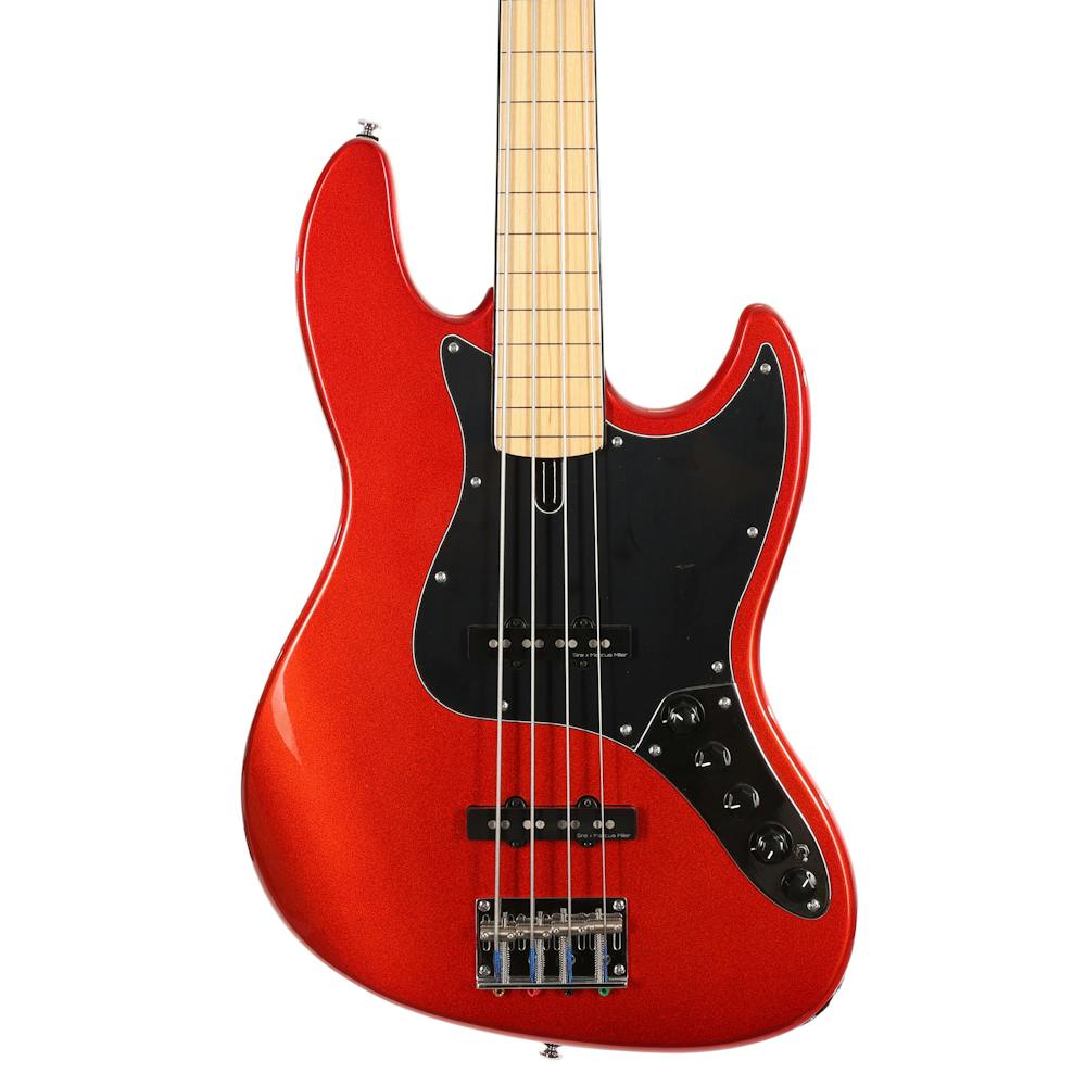 Sire Version 2 Updated Marcus Miller V7 Vintage Alder 4-String Fretless Bass Guitar in Bright Metallic Red