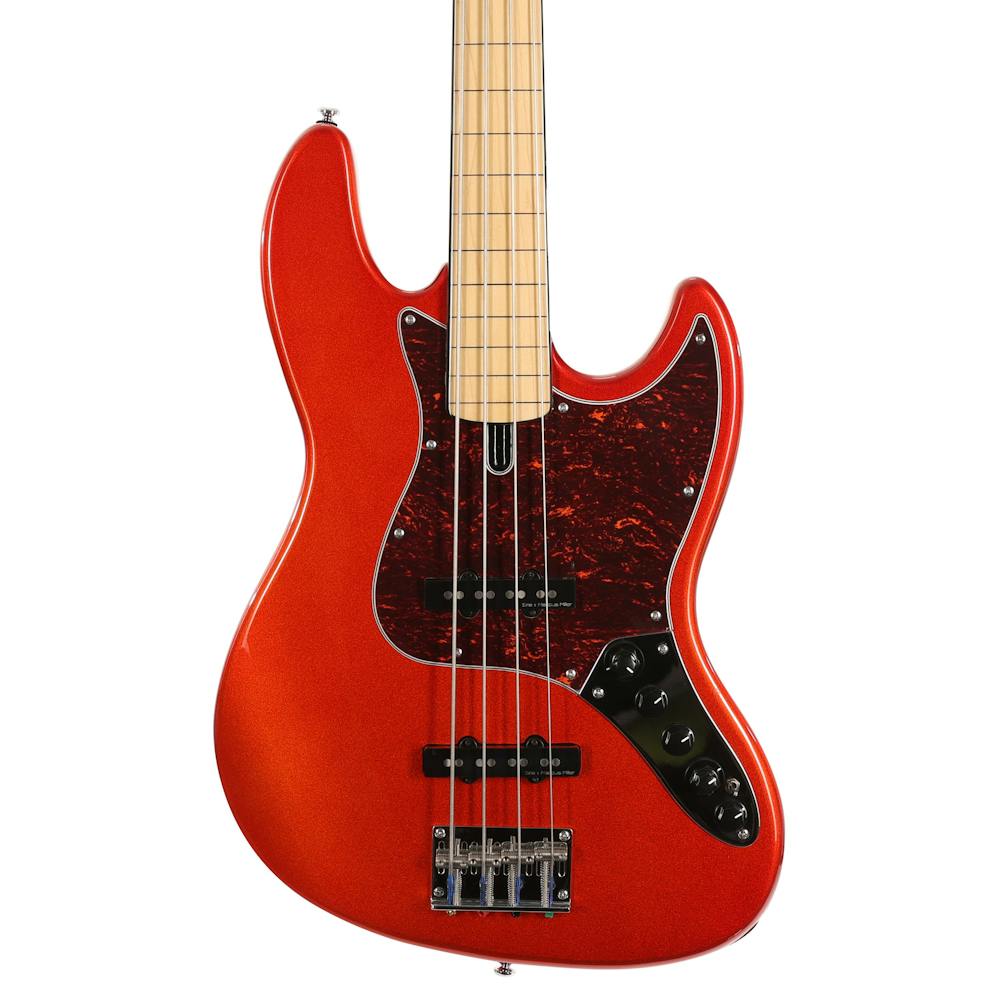Sire Version 2 Updated Marcus Miller V7 Vintage Swamp Ash 4-String Fretless Bass Guitar in Bright Metallic Red