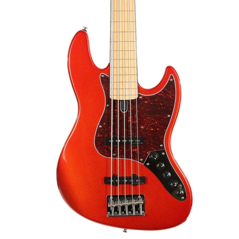 Sire Version 2 Updated Marcus Miller V7 Vintage Swamp Ash 5-String Fretless Bass Guitar in Bright Metallic Red