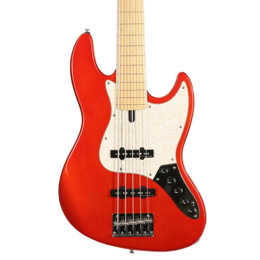 Sire Marcus Miller V7 2nd Generation Swamp Ash 5-String Fretless Bass Guitar in Bright Metallic Red