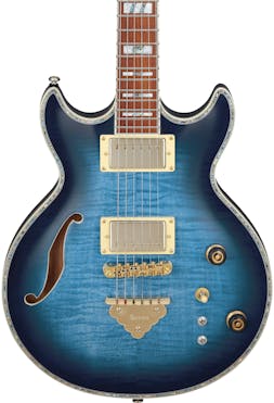 Ibanez AR520HFM-LBB Standard Hollowbody Electric Guitar in Light Blue Burst