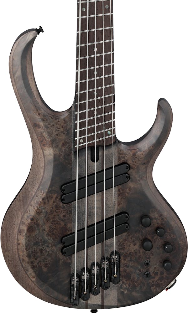 Ibanez BTB805MS-TGF 5-String Multi-Scale Bass Guitar in Transparent Grey Flat