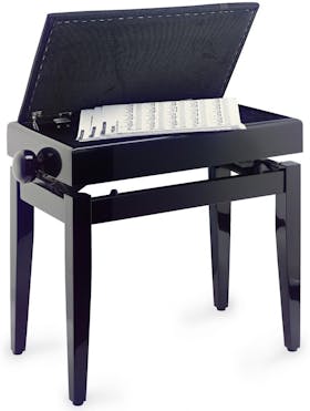 Stagg PB55 Bench Piano Stool in Polished Black