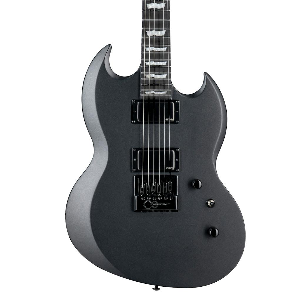ESP LTD Deluxe Viper-1000 EverTune Electric Guitar in Metallic Charcoal Satin