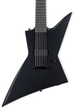 ESP LTD EX-7 7 String Baritone Black Metal Electric Guitar in Black Satin