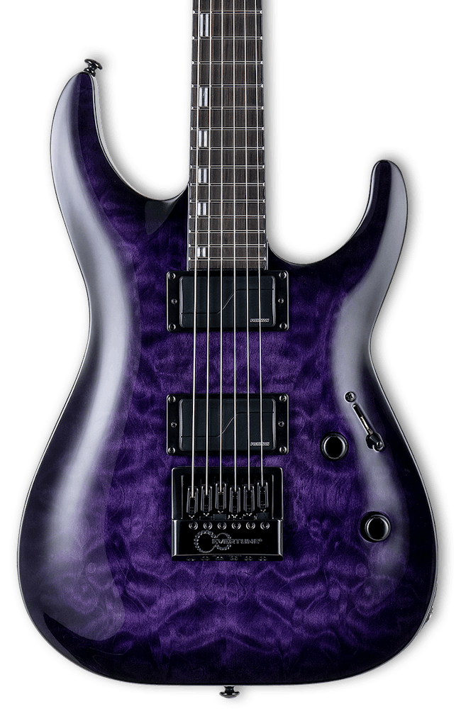 ESP LTD Deluxe H-1000 EverTune Electric Guitar in See Through Purple Sunburst