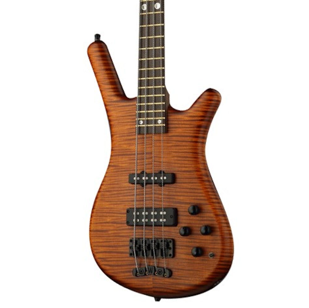 Warwick Limited Edition GPS Streamette Teambuilt 4 String Bass in Special Amber Transparent Satin