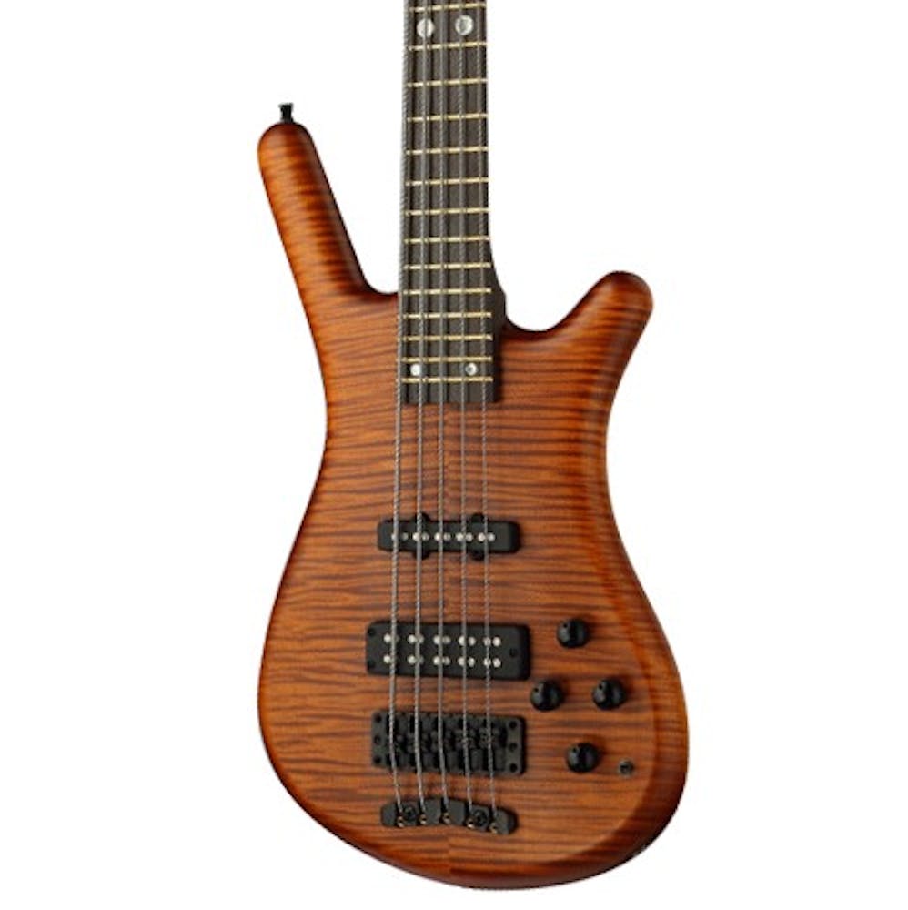 Warwick Limited Edition GPS Streamette Teambuilt 5 String Bass in Special Amber Transparent Satin
