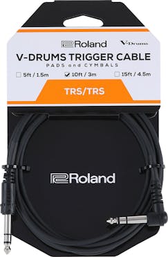 Roland Percussion Trigger Cable with straight & Angled TRS 1/4" Jack Connectors 10 Foot / 3M