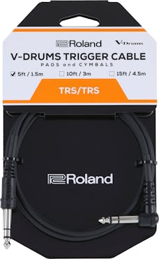 Roland Percussion Trigger Cable with straight & Angled TRS 1/4" Jack Connectors 5 Foot / 1.5M