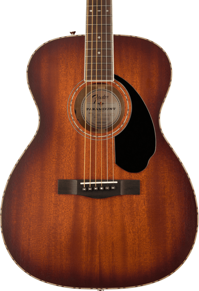 Fender PO-220E Orchestra Electro Acoustic Guitar in Aged Cognac Burst