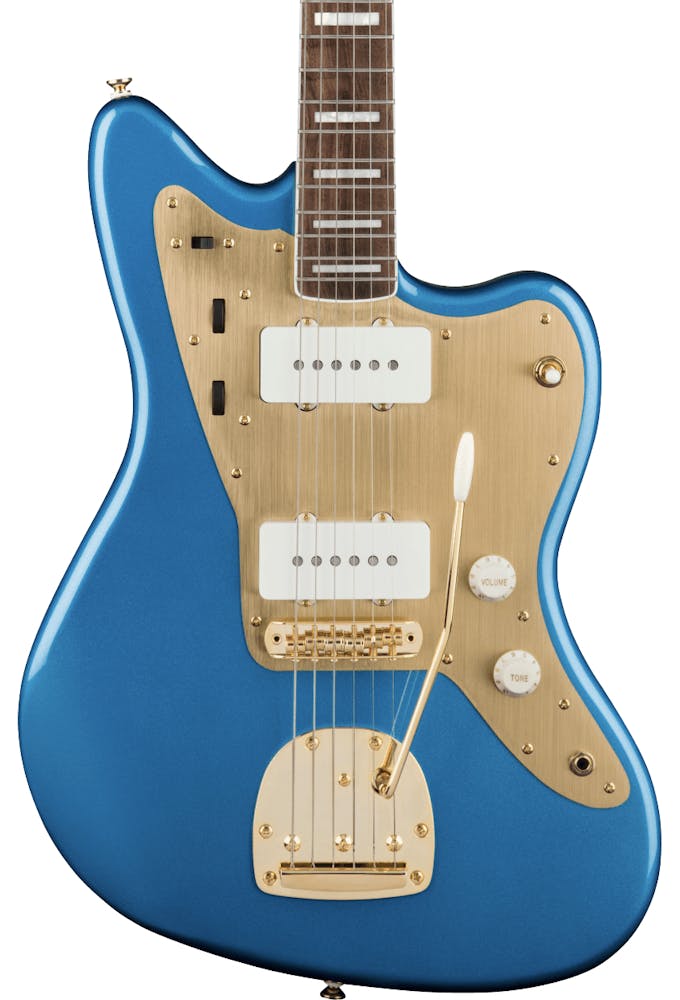 Squier 40th Anniversary Jazzmaster Gold Edition Electric Guitar in Lake Placid Blue