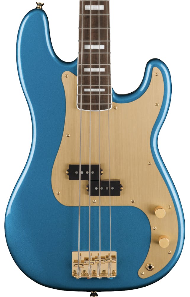 Squier 40th Anniversary Precision Bass Gold Edition in Lake Placid Blue